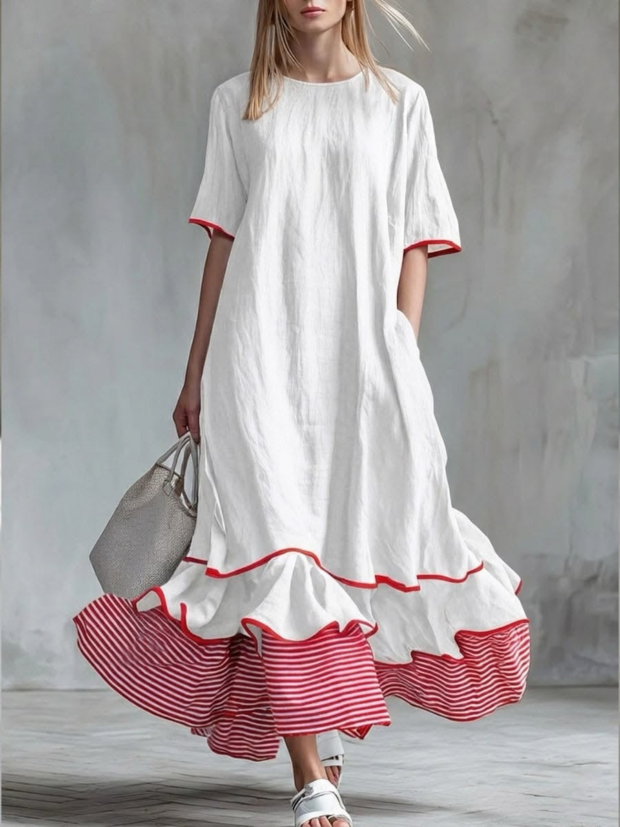Margaux | Casual Striped Patchwork Dress