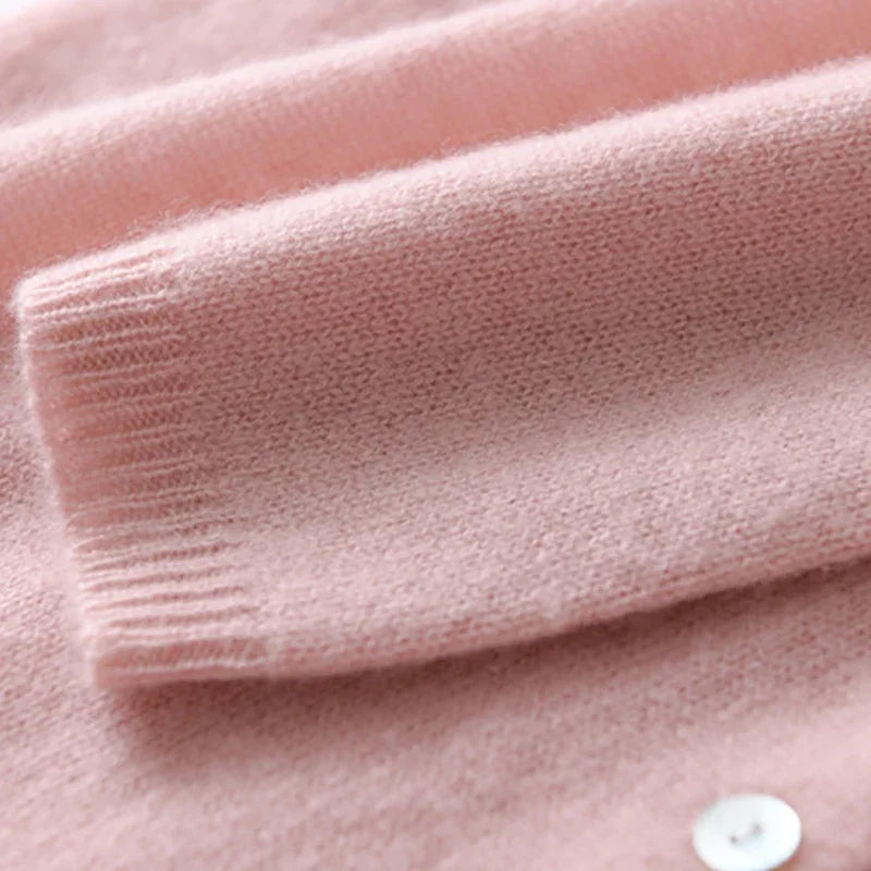 Amélise | Womens Asymmetric Button Cashmere Blend Sweater | Long Sleeves, Soft Knit | Khaki, Pink and More XS-3XL