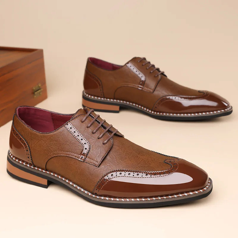 Elvaris Brogue Leather Shoes