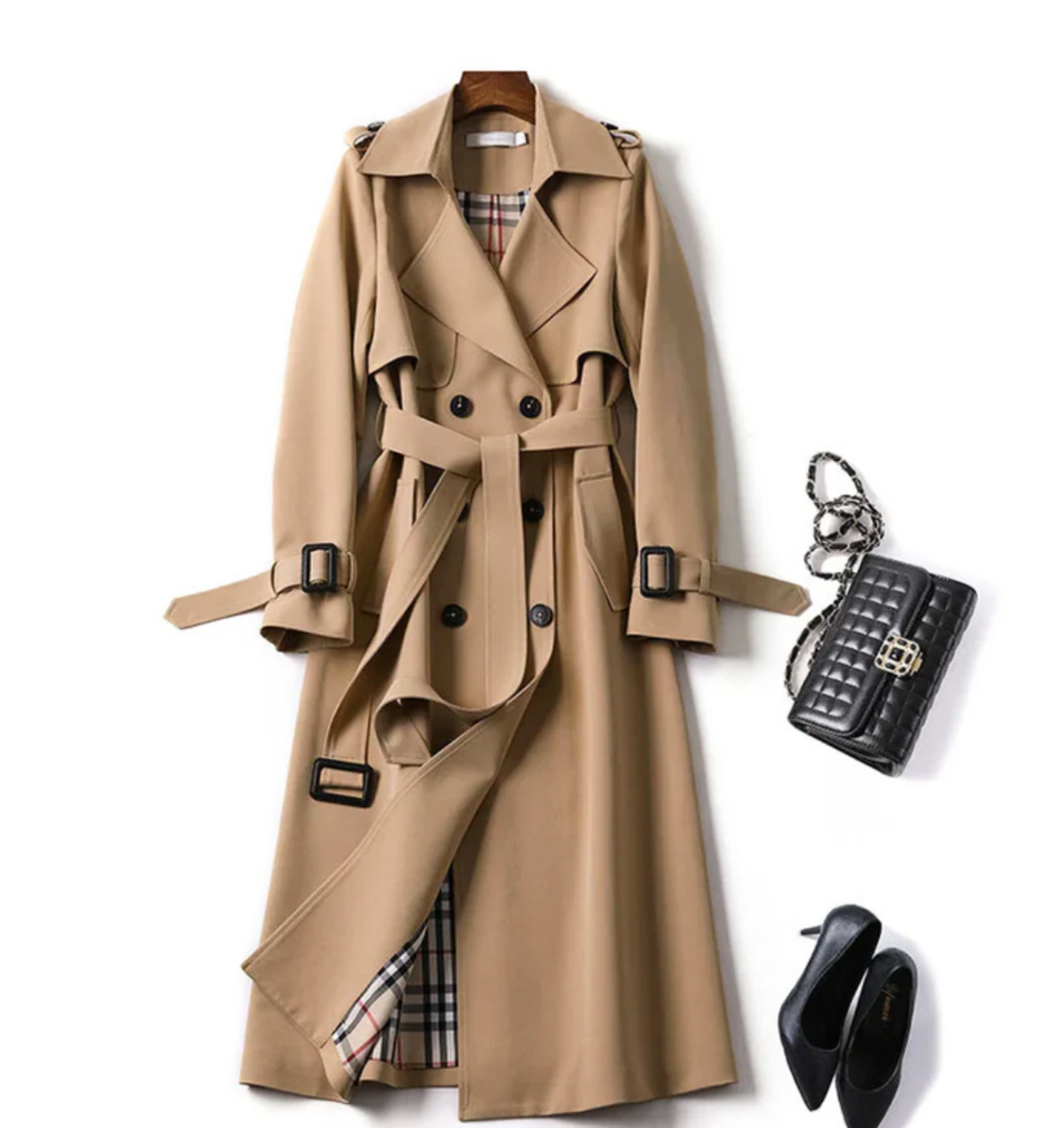 Lauren | Womens Waterproof Belted Trench Coat | Windproof, Adjustable Belt | Brown, Black, Blue and More S-4XL