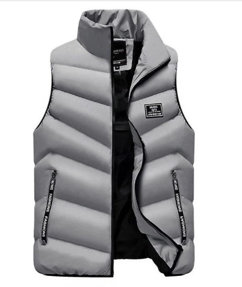 Carlton | Mens Quilted Puffer Vest with Stand Collar | Zip Front, Zippered Pockets | Red, Black, Navy Blue and 6 More M-4XL