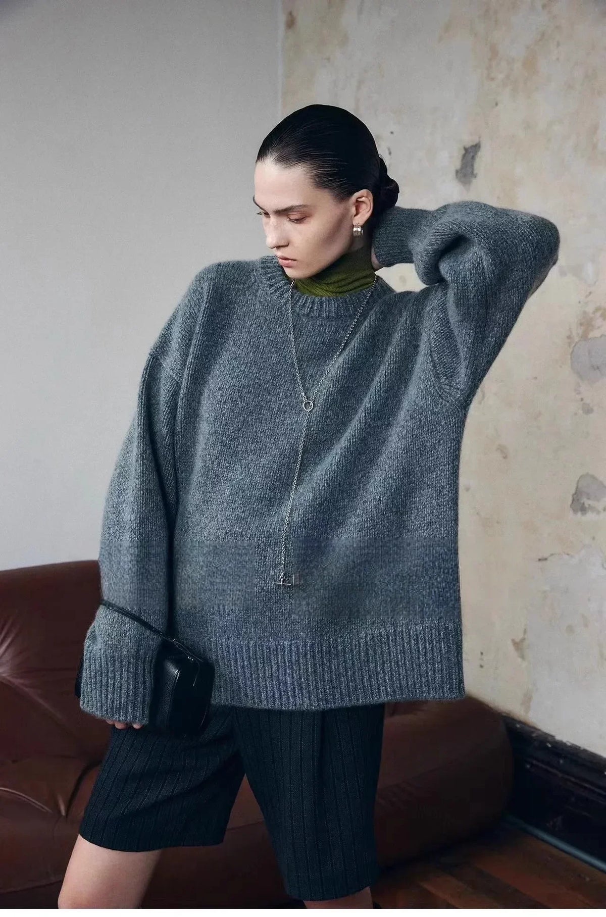 Deanna | Womens Pure Cashmere Oversized Sweater | Relaxed Fit, Soft Warm Knit | Gray, White or Brown Sizes S-2XL