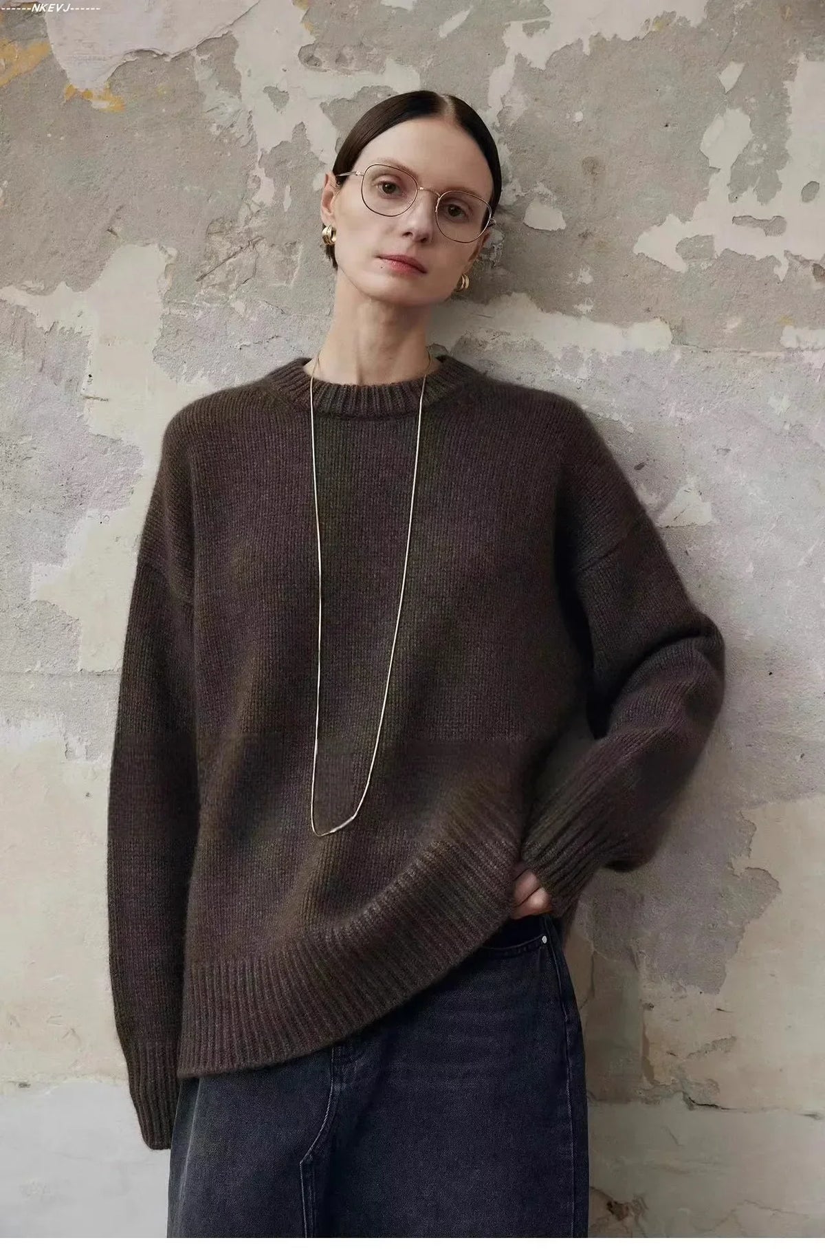 Deanna | Womens Pure Cashmere Oversized Sweater | Relaxed Fit, Soft Warm Knit | Gray, White or Brown Sizes S-2XL