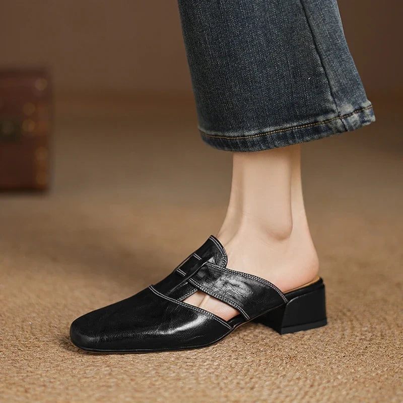 Delora Genuine Leather Mules