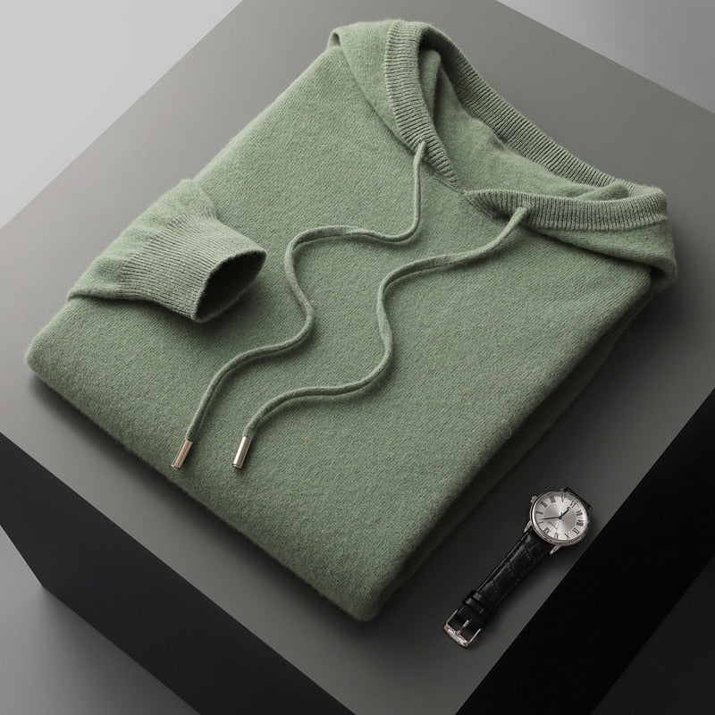 Unisex Knit Hoodie, Drawstring Hood, Ribbed Trims