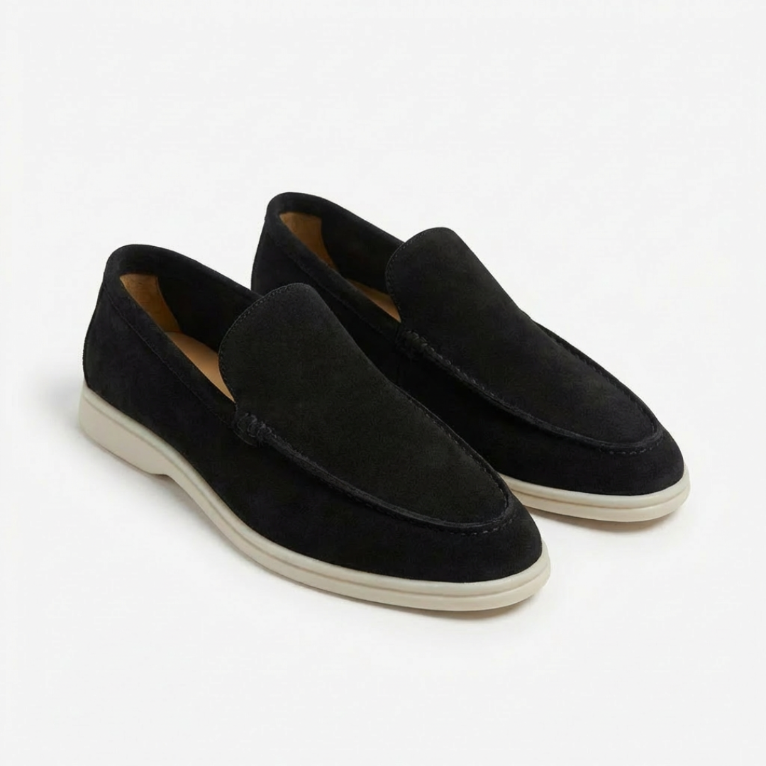 Men's Slip-On Loafers, Moc Stitching, Contrast Sole