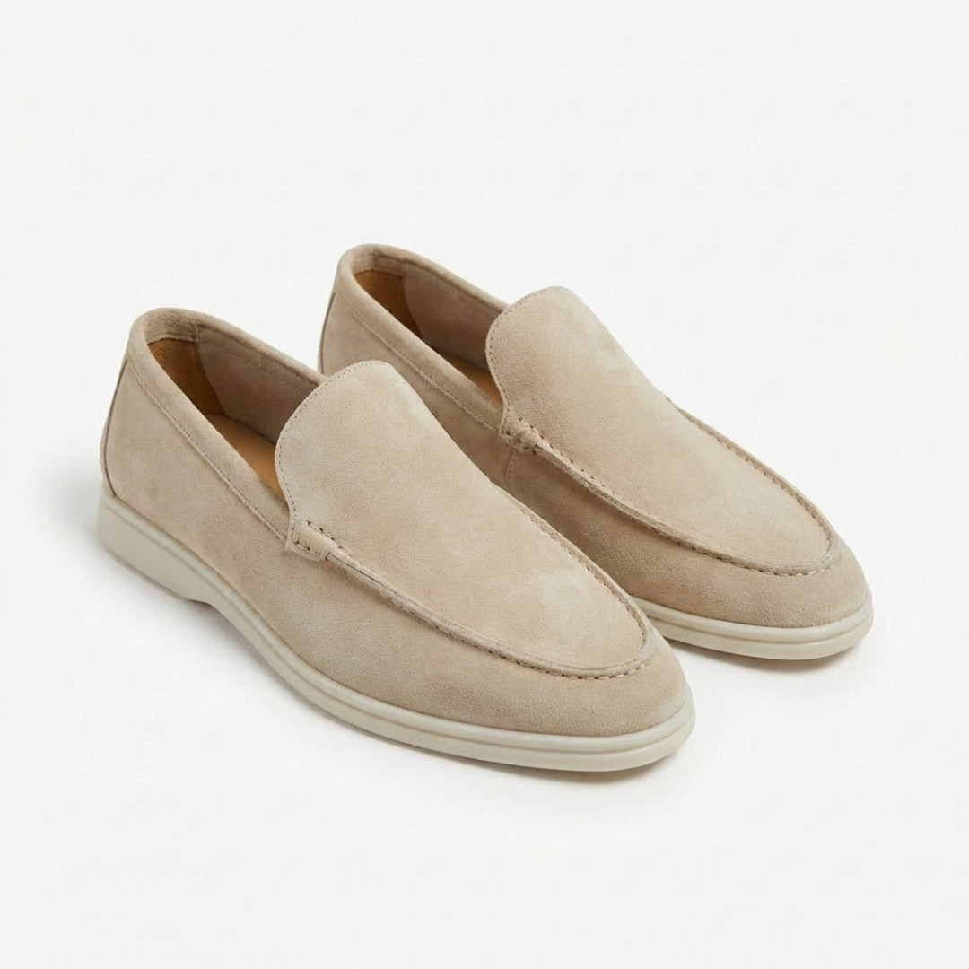 Men's Slip-On Loafers, Moc Stitching, Contrast Sole