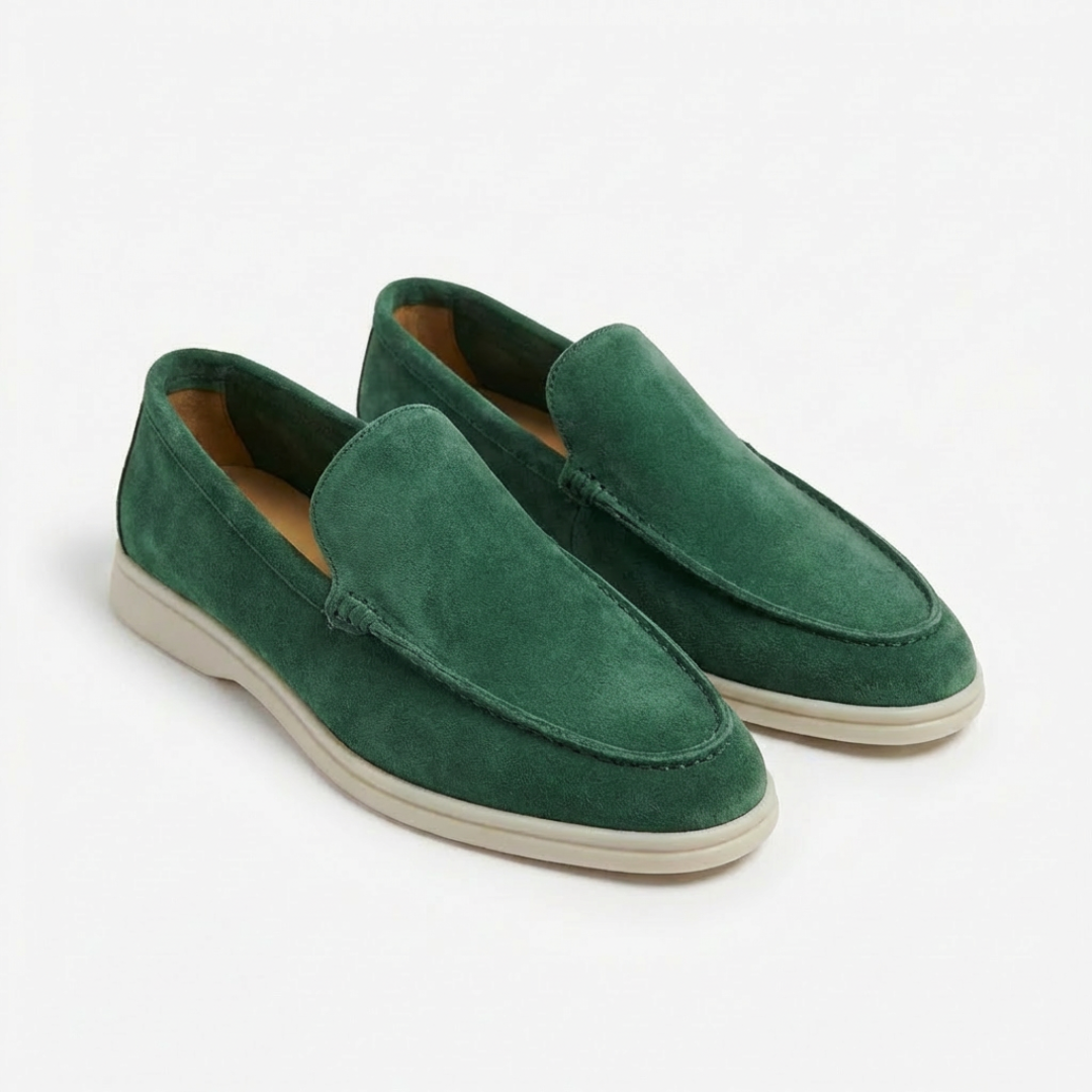 Men's Slip-On Loafers, Moc Stitching, Contrast Sole