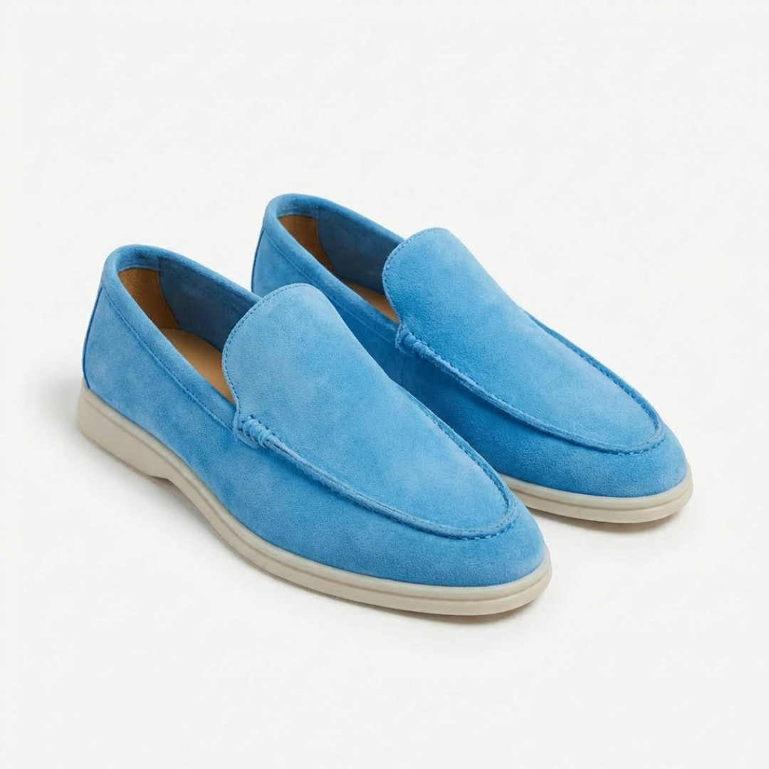 Men's Slip-On Loafers, Moc Stitching, Contrast Sole