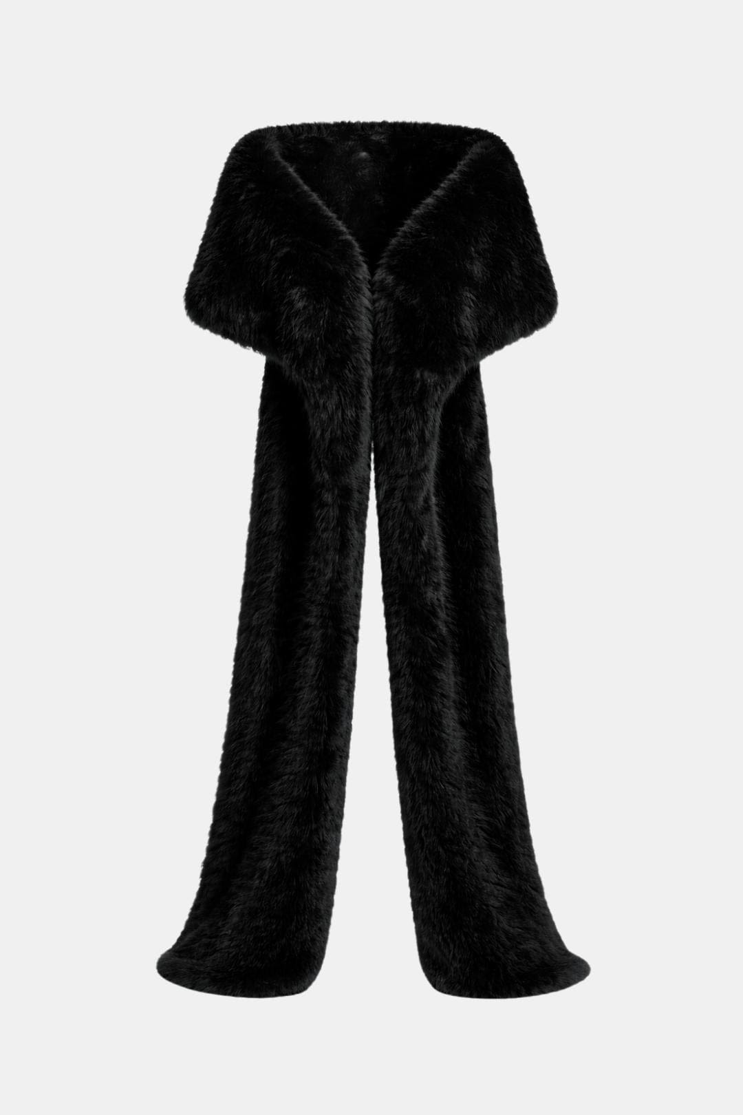 Women's Faux Fur Floor-Length Shawl, Wide Collar