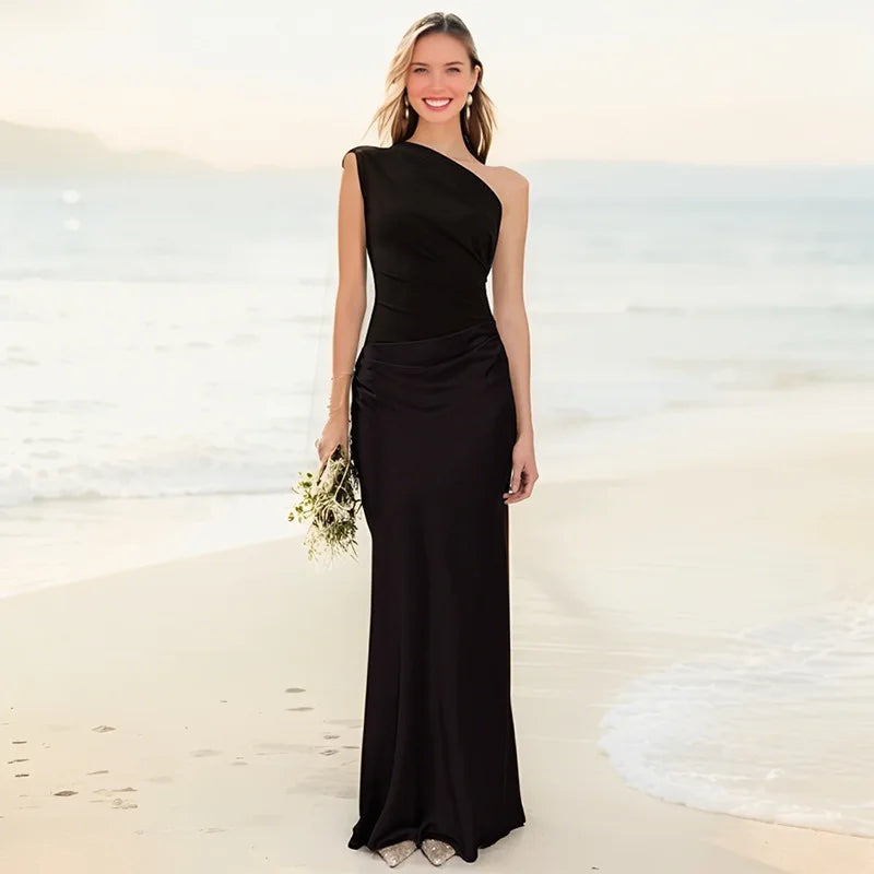 Luna | Satin Maxi Dress with Slit