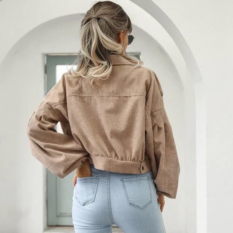 Stylish Corduroy Bomber Jacket for Women