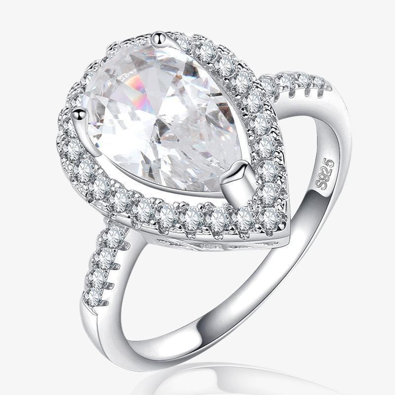 White Gold Statement Ring - Modern Elegant Design