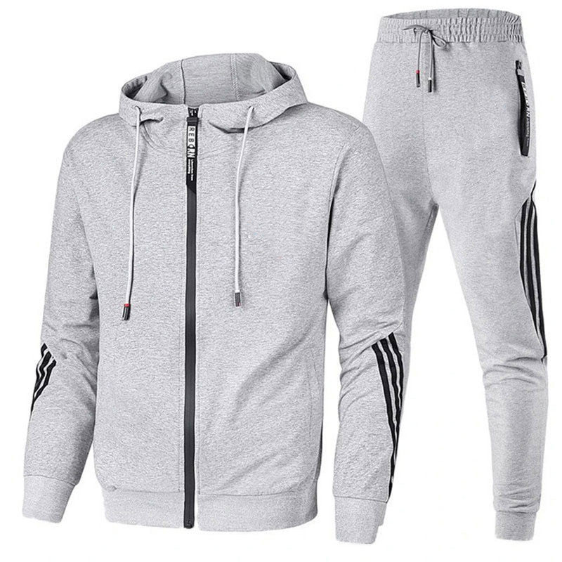 Men's Hooded Tracksuit Set, Zip Jacket, Jogger Trousers