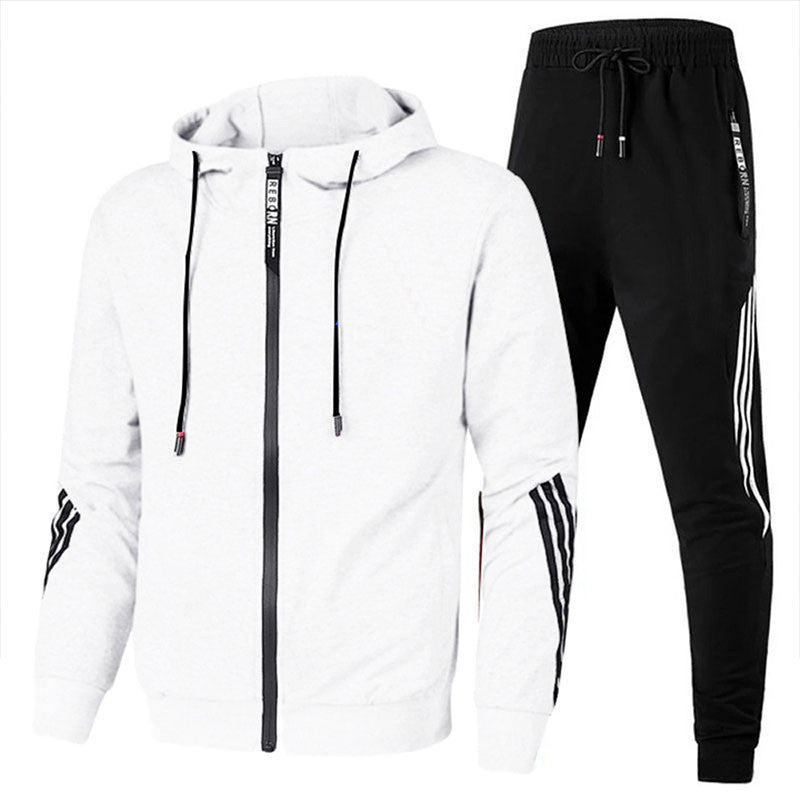 Men's Hooded Tracksuit Set, Zip Jacket, Jogger Trousers
