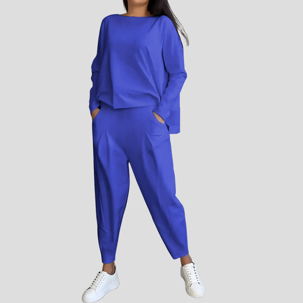 Women's Long Sleeve Top and Pants 2-Piece Lounge Set