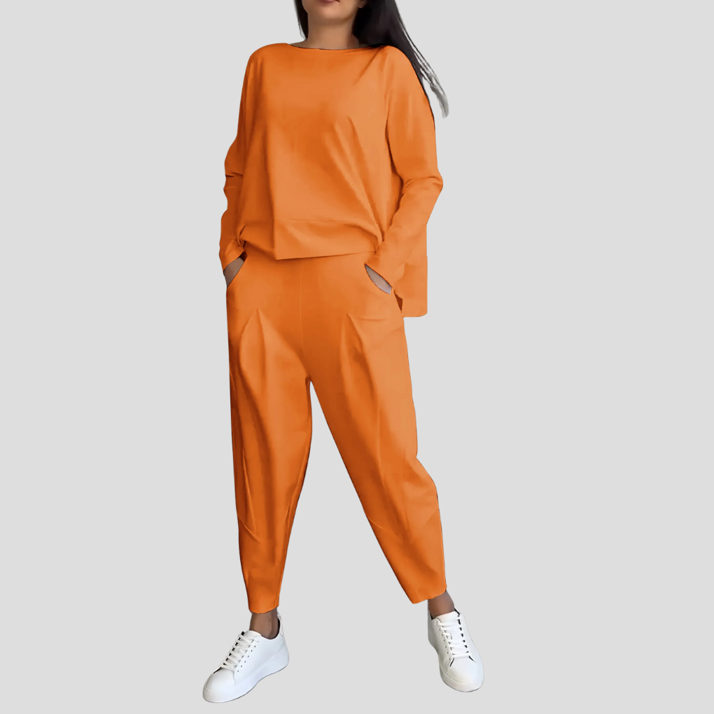 Women's Long Sleeve Top and Pants 2-Piece Lounge Set