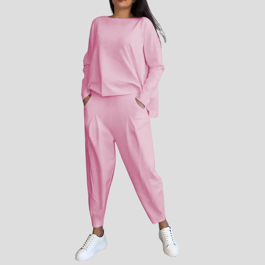 Women's Long Sleeve Top and Pants 2-Piece Lounge Set