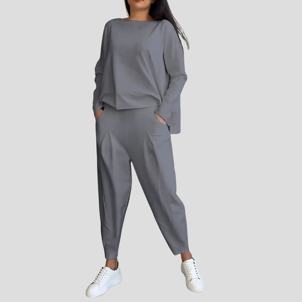Women's Long Sleeve Top and Pants 2-Piece Lounge Set