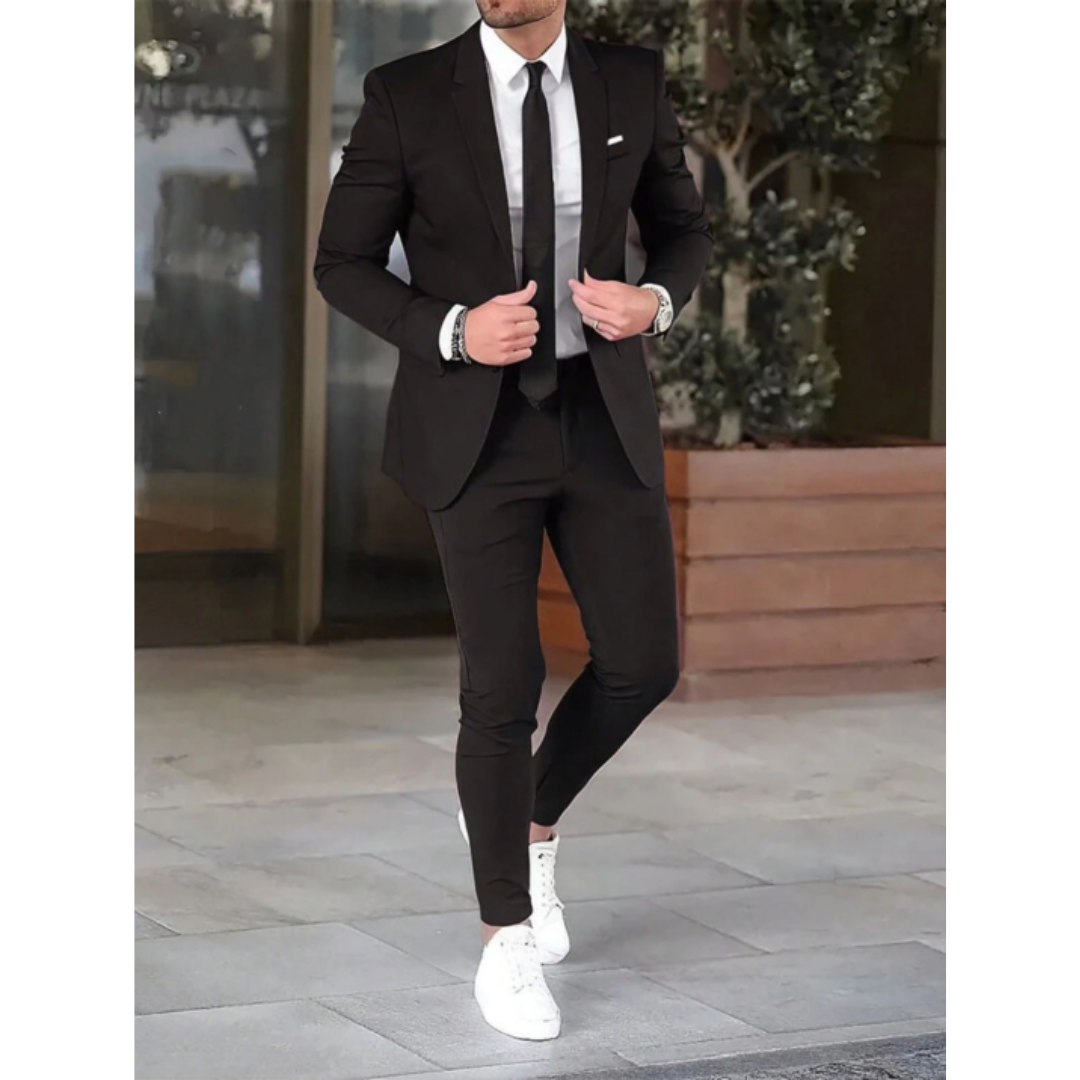 Men's Two-Piece Suit, Notched Lapel, Slim Fit