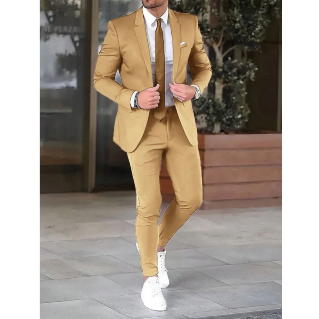 Men's Two-Piece Suit, Notched Lapel, Slim Fit