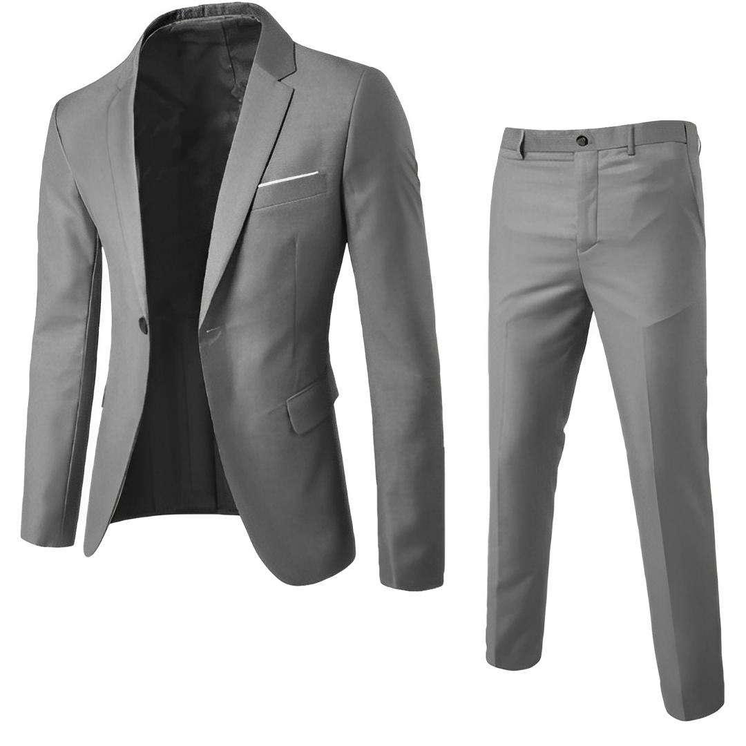 Men's Two-Piece Suit Set, Notched Lapel, Slim Fit