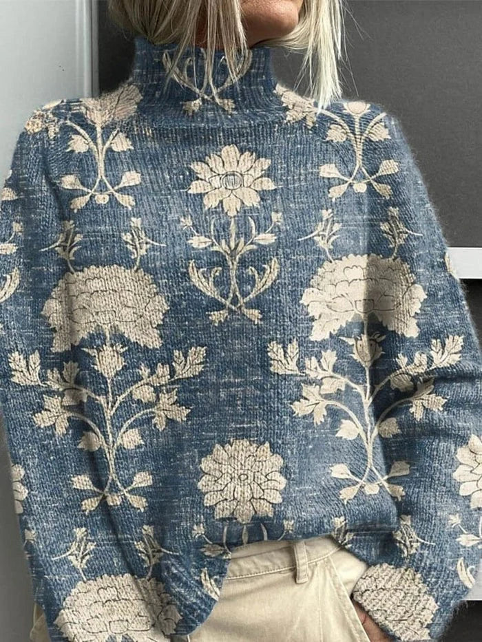 Women's Turtleneck Sweater, Long Sleeves, Patterned Knit