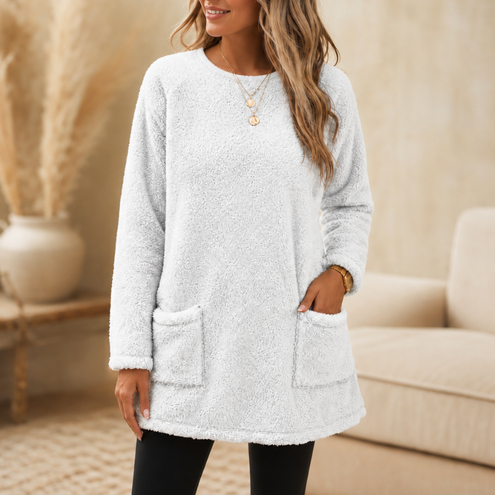 CozyLayer – Brushed-Lining Long-Sleeve Tunic Top
