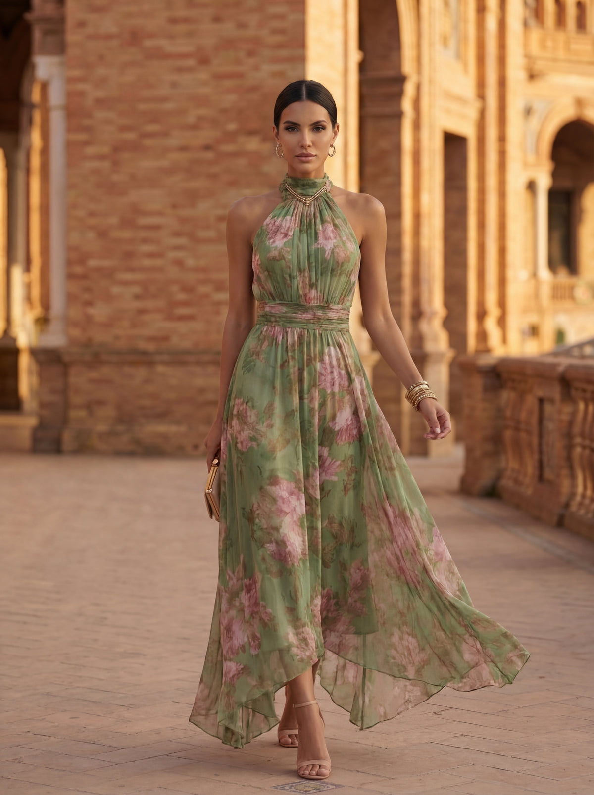 Olivia | Tulle Halter Floral Dress