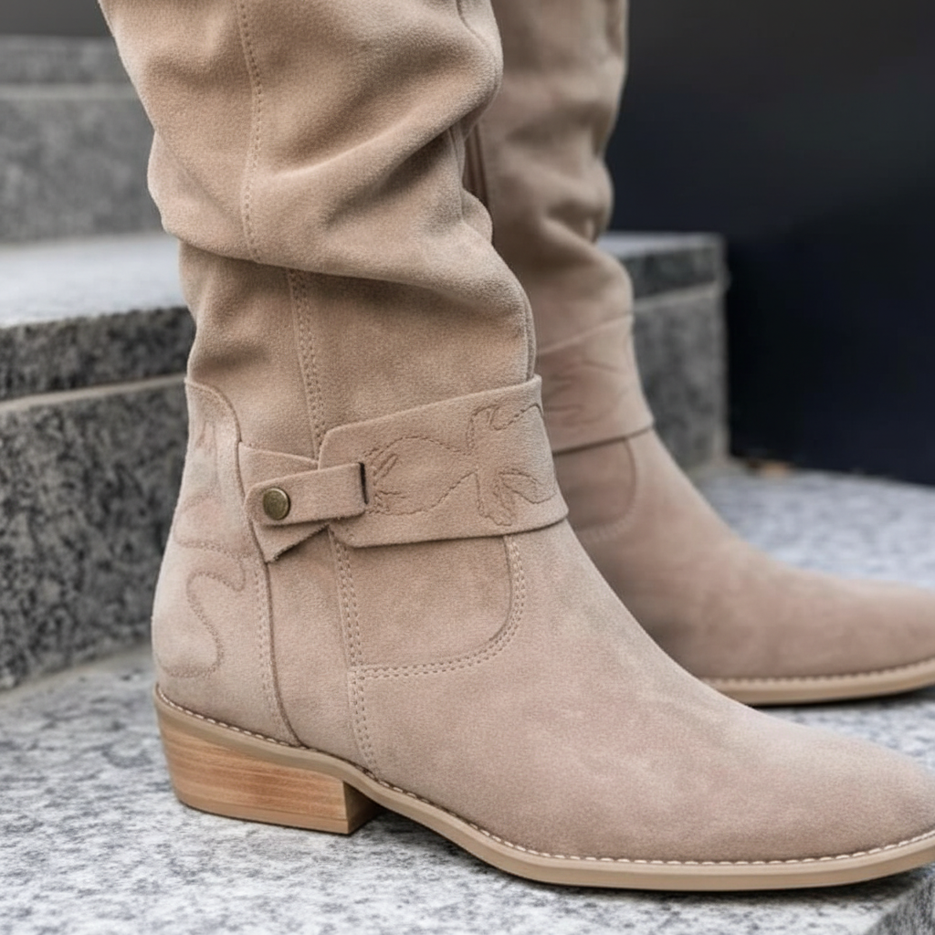 Women's Knee High Boots in Faux Suede | Block Heel, Round Toe and Rubber Sole | Sizes 5.5-10, 4 Colors
