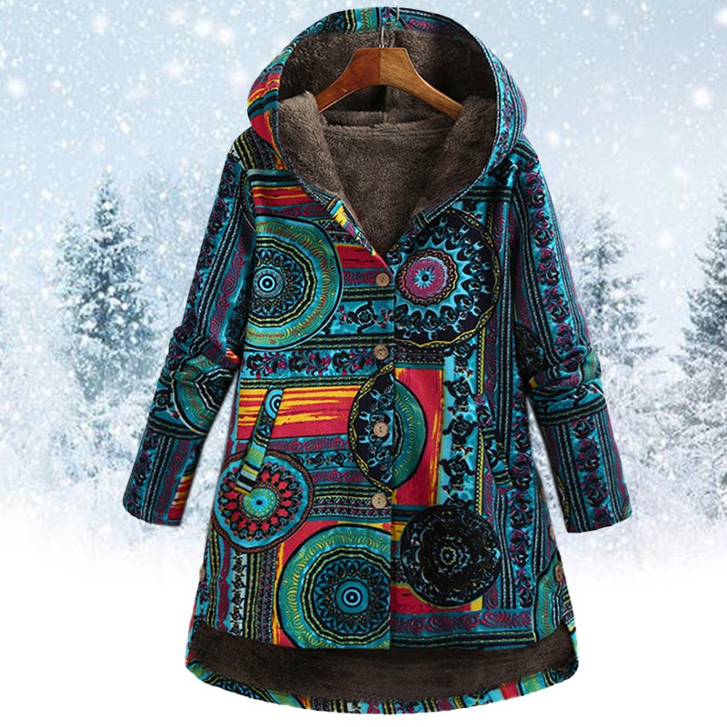 Women's Floral Print Hoodie in Soft Warm Fabric | Cozy Hooded Top for Everyday Wear and Casual Outings | Size XS-5XL