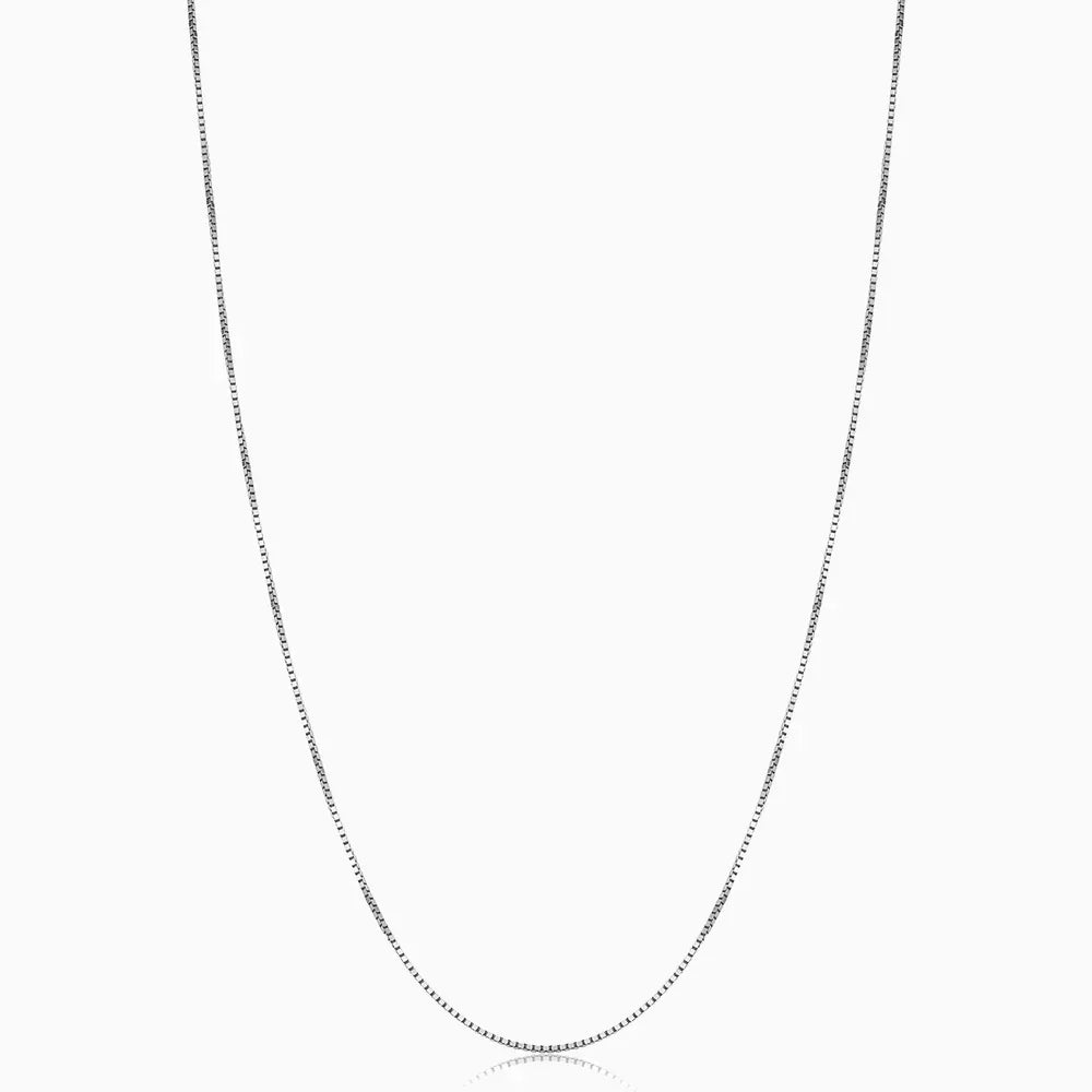 Bodega Box Necklace in White Gold - Modern Minimalist Pendant