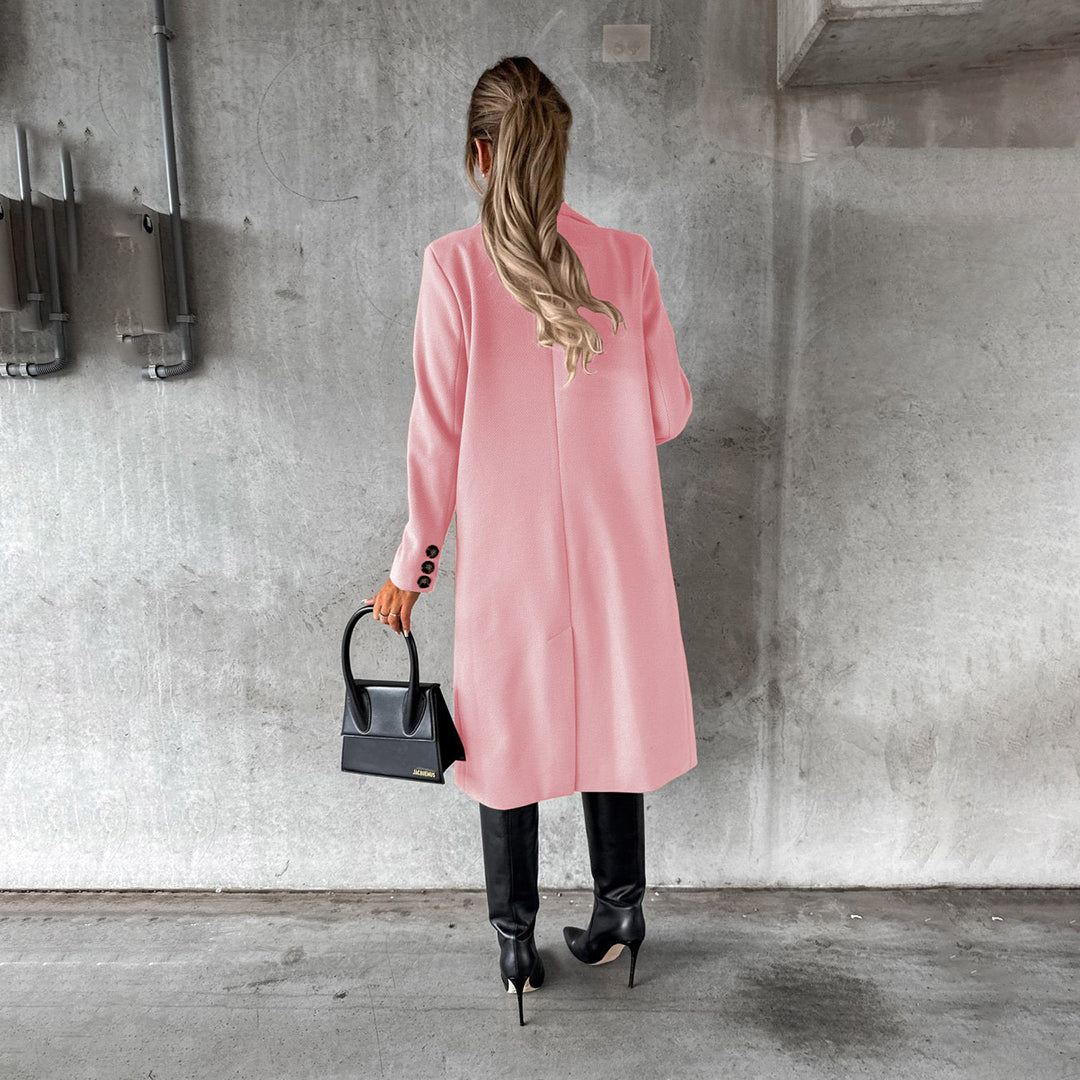 Women's Double-Breasted Trench Coat Long with Lapels