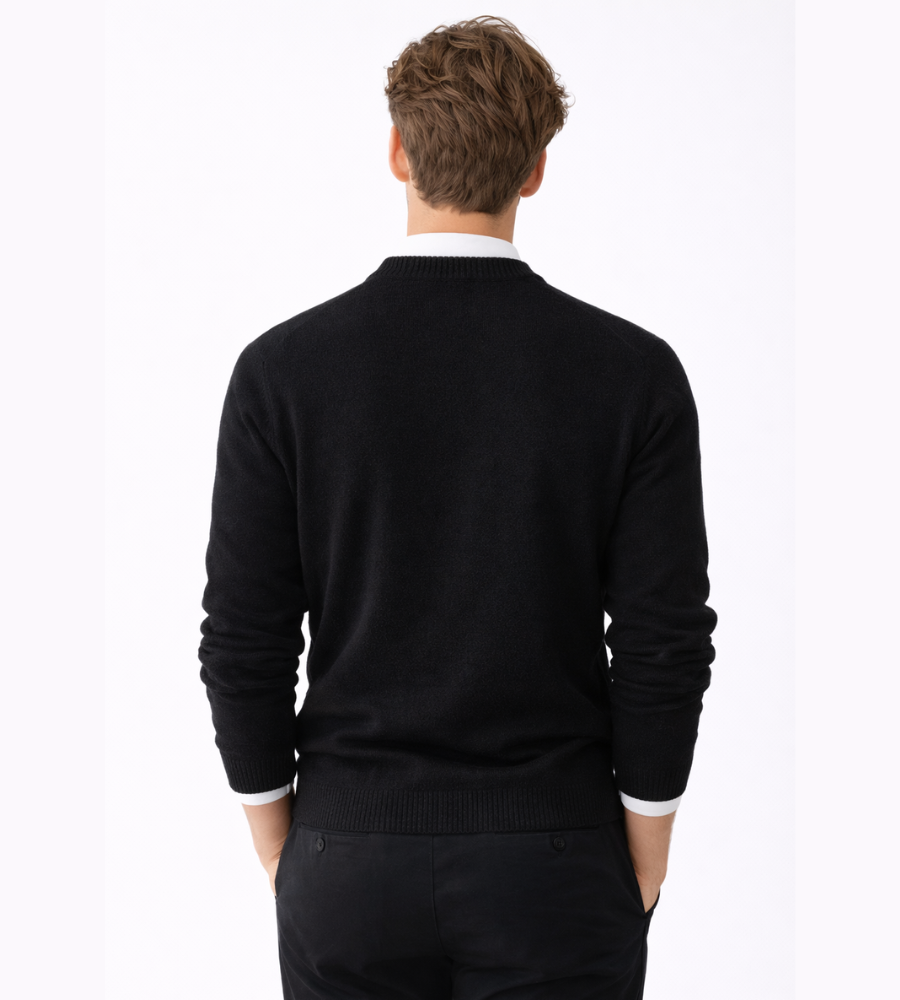 John | Mens Fine Knit Crewneck Sweater | Regular Fit, Soft Crew Neck, Ribbed Trim | Black, Green and More S-3XL