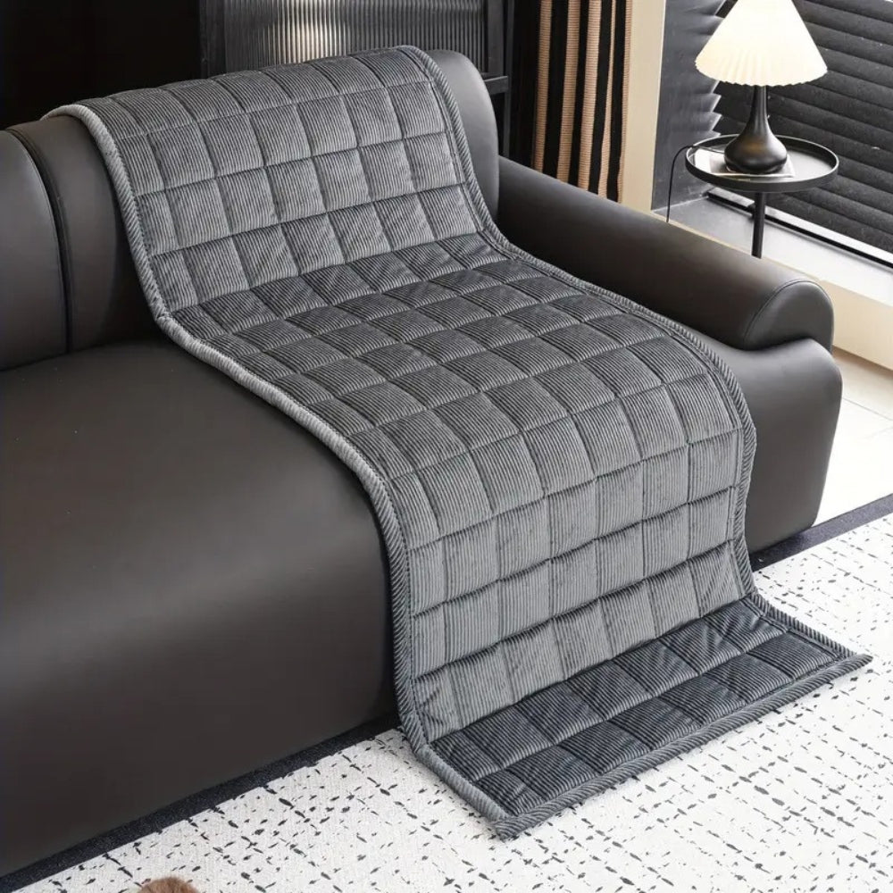 Washable Quilted Sofa Throw for Living Room Protection and Decor