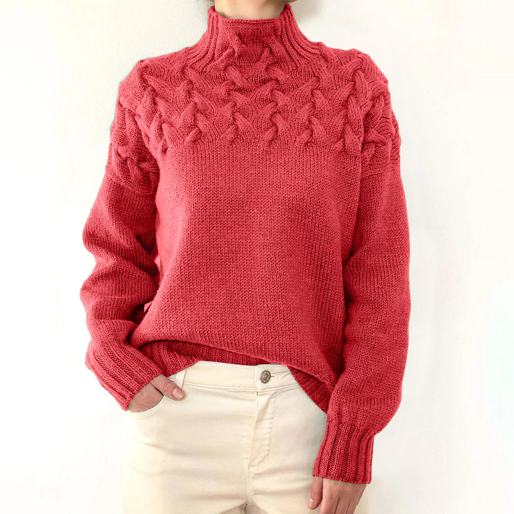 Women's Turtleneck Sweater | For Winter | Size S-3XL | Sky Blue, Dark Green, Red, Blue, Grey, Light Pink and 7 more