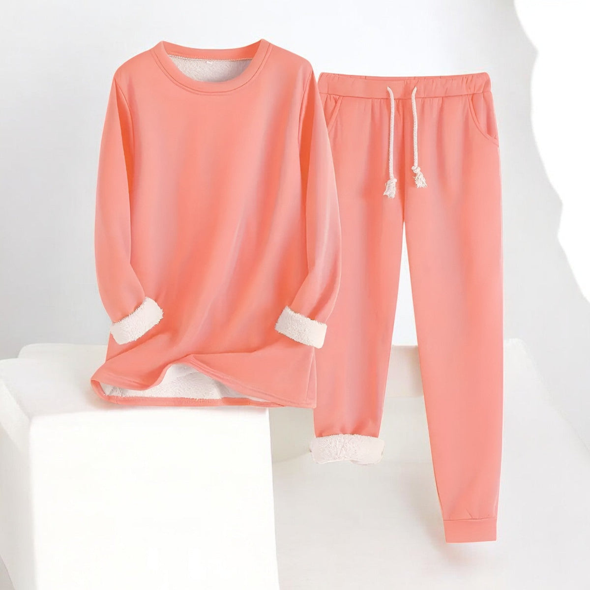 Unisex Crew Neck Sweatshirt And Jogger Set, Long Sleeves