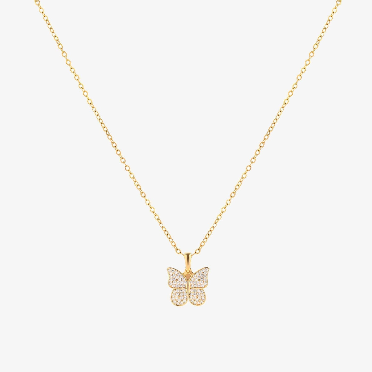 Butterfly Pendant Necklace Gold | Delicate Layering Necklace