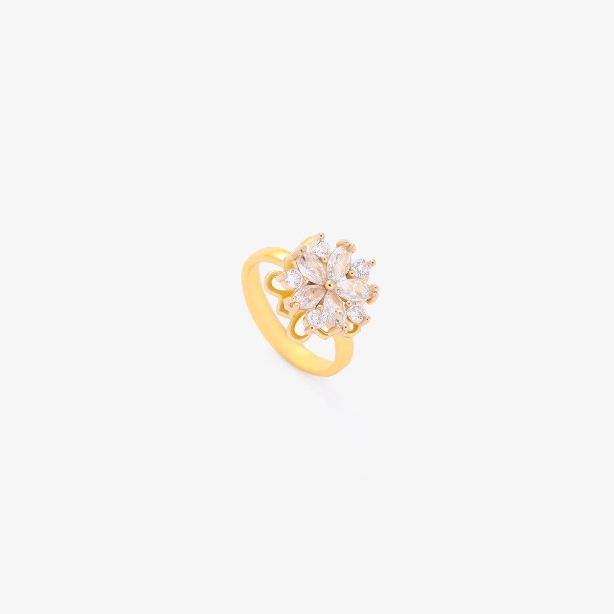 Gold Spinning Ring with Floral Accent | Worry Ring for Women