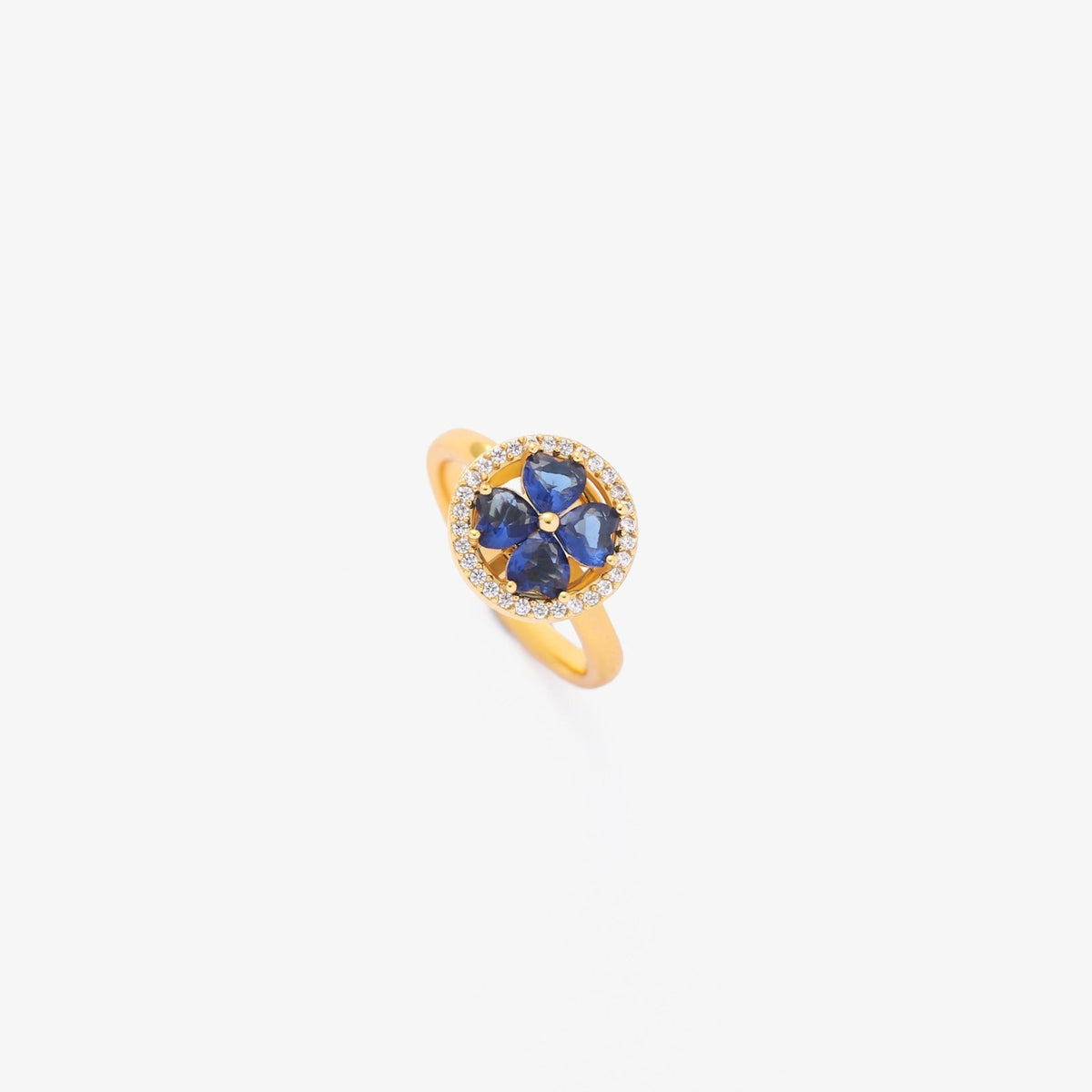Spinning Ring with Sapphire Hearts | Gold Plated Meditation Ring
