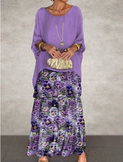 Purple with flowers