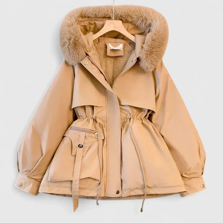 Aya | Womens Padded Winter Jacket | Wind and Water Resistant, Hood or High Collar | Black, Brown, Khaki, White M-3XL