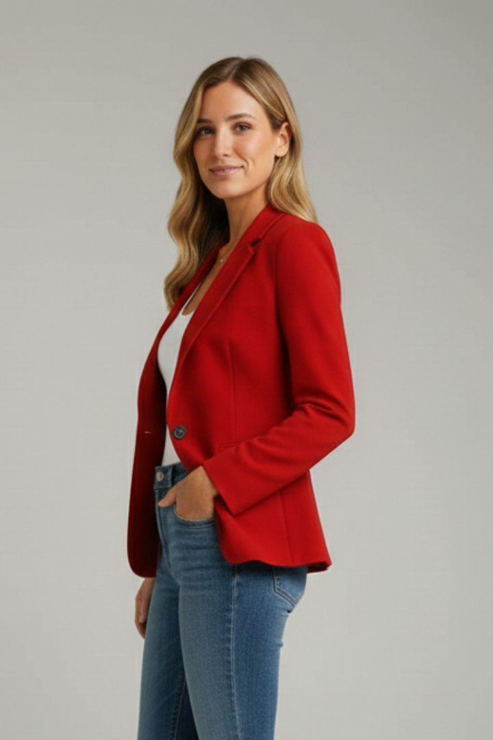 Brooke | Womens Single Button Blazer with Notched Lapel | Clean Silhouette | Beige, Blue, Camel and More S-3XL
