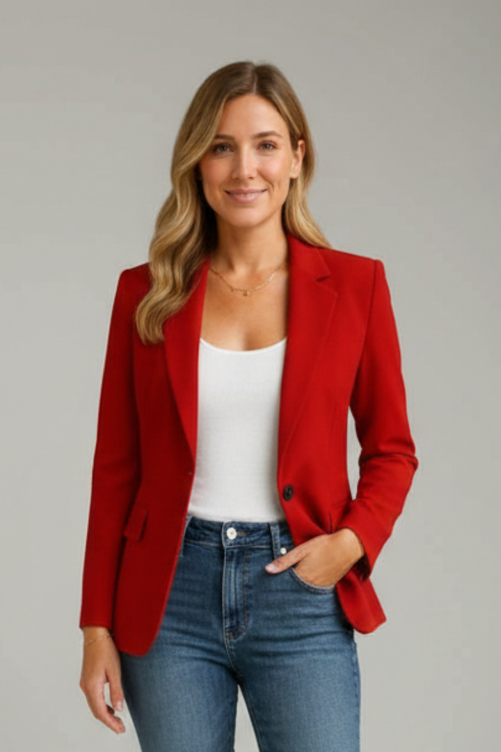 Brooke | Womens Single Button Blazer with Notched Lapel | Clean Silhouette | Beige, Blue, Camel and More S-3XL