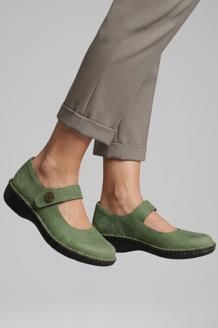 Belen Buckle-Strap Comfort Mary Jane Flats