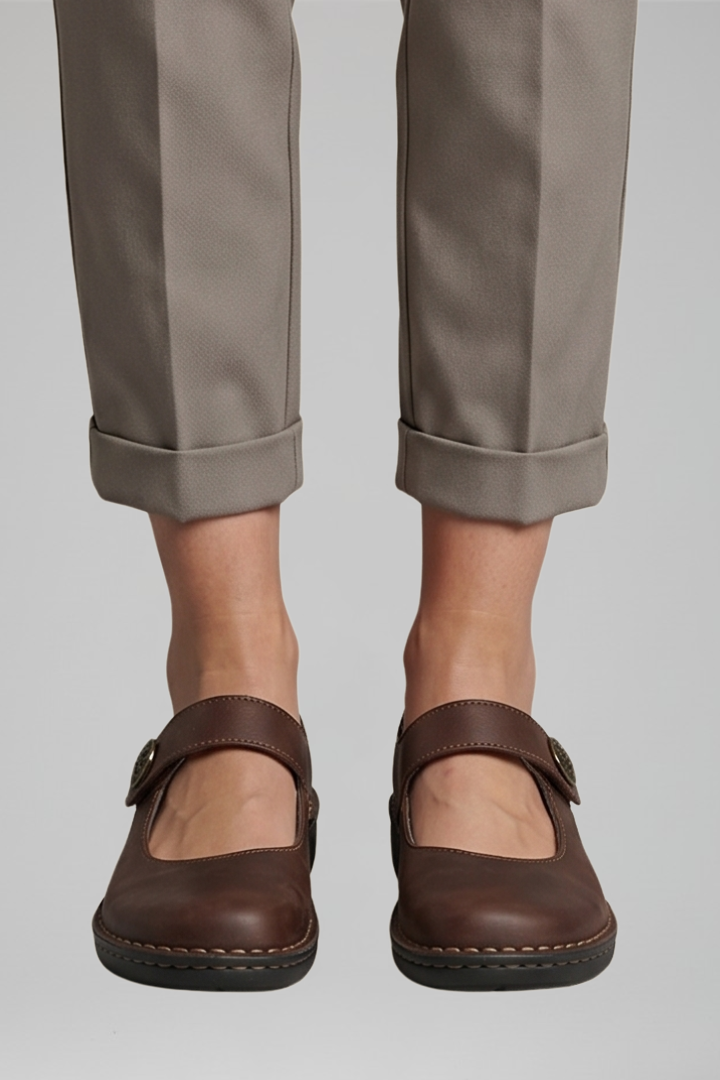 Belen Buckle-Strap Comfort Mary Jane Flats
