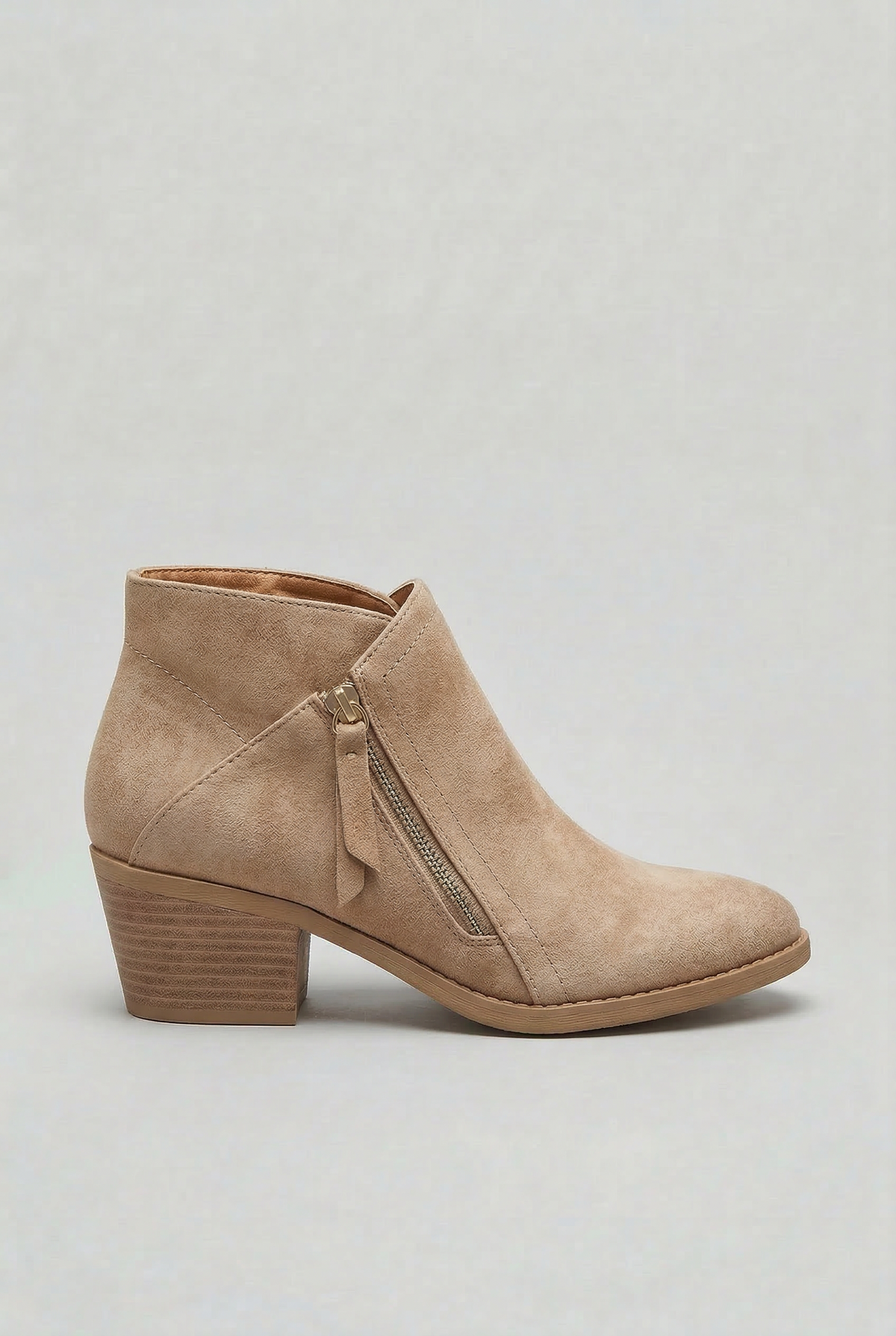 Women's Ankle Boots, Side Zip, Block Heel
