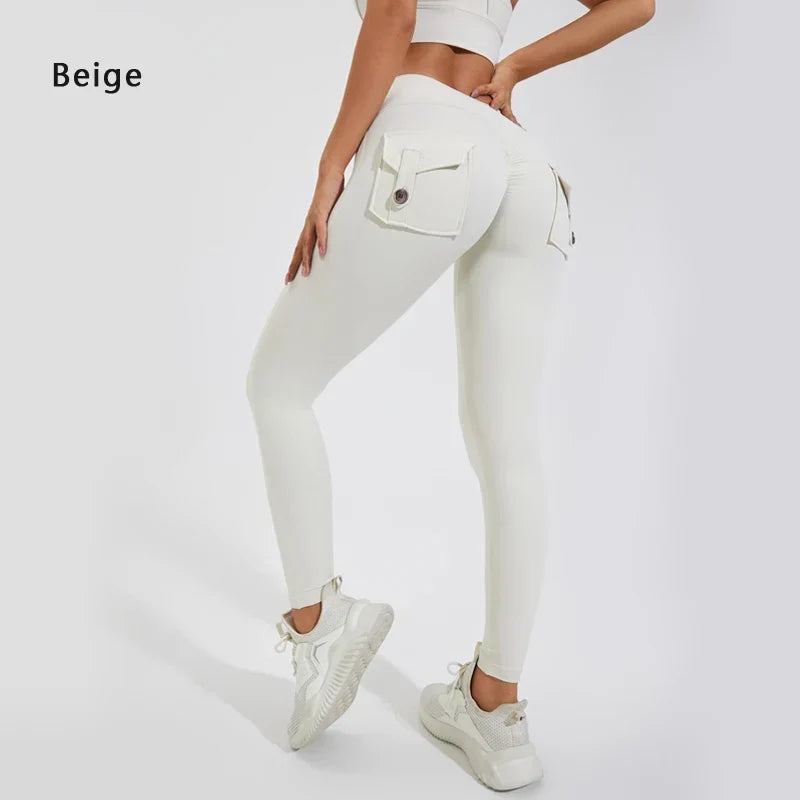 Women's Breathable Yoga Pants with Butt Pocket, Comfortable Leggings