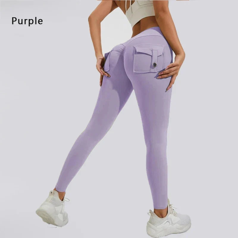 Women's Breathable Yoga Pants with Butt Pocket, Comfortable Leggings