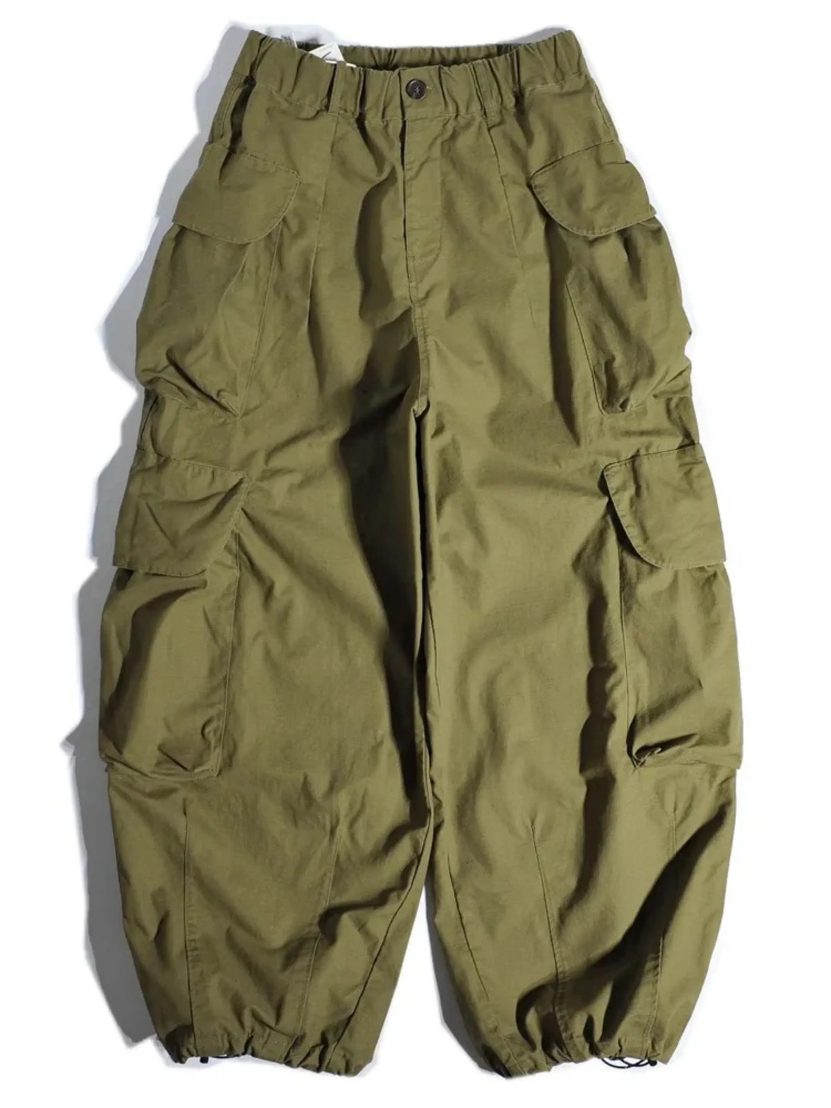 Women's Cargo Parachute Pants | Elastic Waist with Cinched Ankle